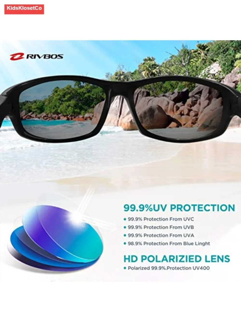 Polarized UV Protection Kids Sunglasses with Strap